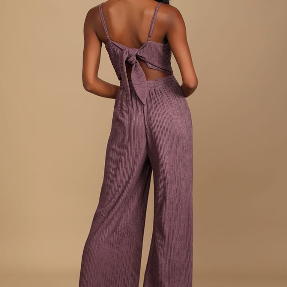 NWT Lulu's Get the Groove Jumpsuit (Purple - Size Medium) - Picture 2 of 6